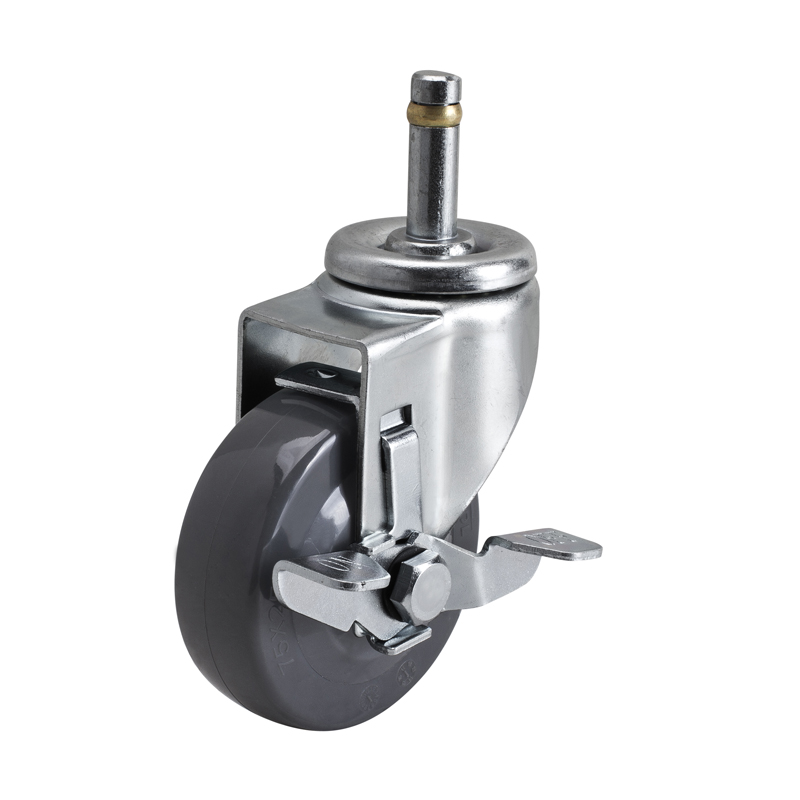 EDL Light 3'' 70kg Stem Side Wheel Brake PU caster 36163C-363-74/C