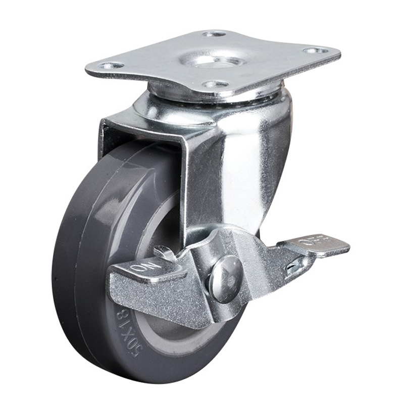 EDL Mini 2'' 30kg Plate Axle Brake PU Caster 20122A-202-72/A