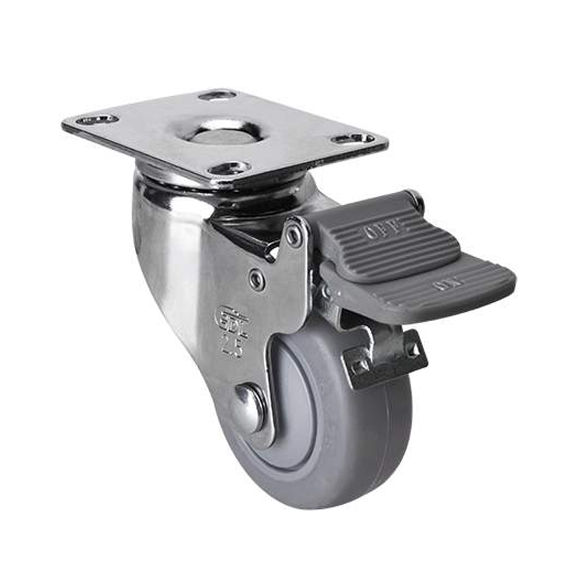 EDL Light 2.5'' 70kg Plate Plastic Dual Brake TPE Caster 372225H-3725-57