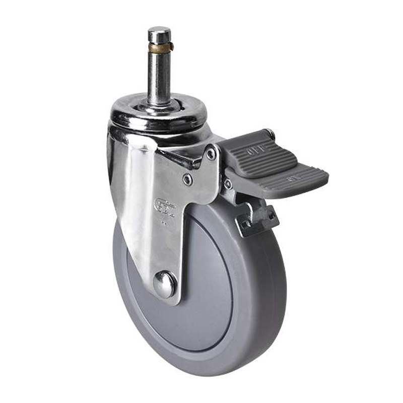 EDL Light 4'' 70kg Stem Plastic Dual Brake TPE Caster 37264H-374-57