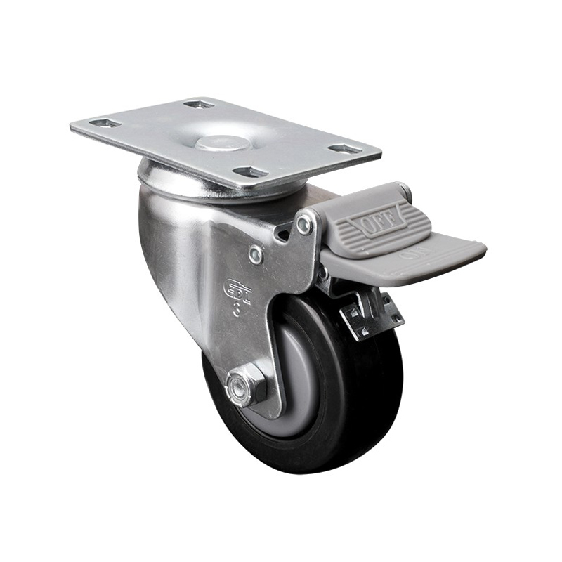 EDL Medium 3'' 110Kg Plate Plastic Dual Brake PU Caster 57123H-573-67