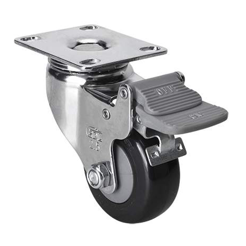 EDL Light 2.5'' 70kg Plate Plastic Dual Brake PU Caster 372225H-3725-67