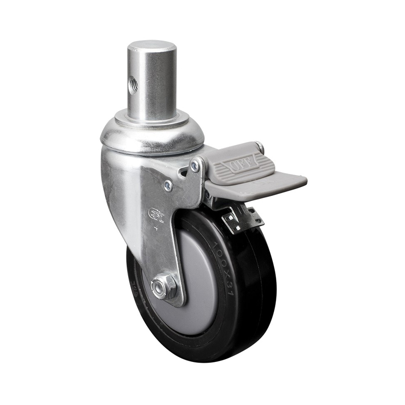EDL Medium 4'' 110Kg Stem Plastic Dual Brake PU Caster 57164H-574-67