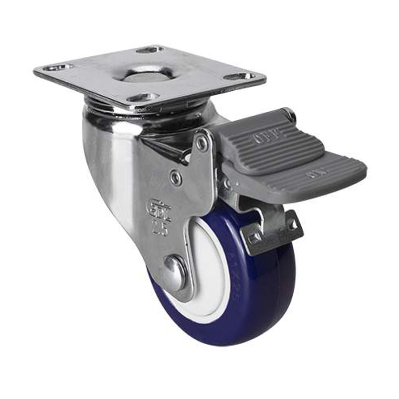 EDL Light 2.5'' 80kg Plate Plastic Dual Brake TPU Caster 372225H-3725-87