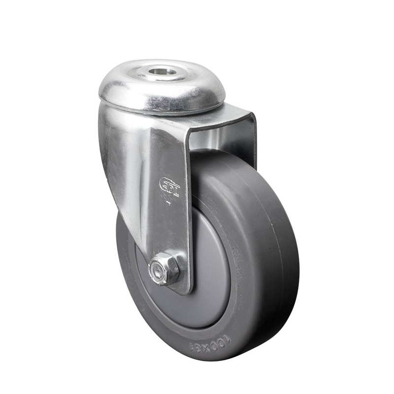 EDL Medium 4'' 110Kg Bolt Hole Swivel TPE Caster 57174-574-57