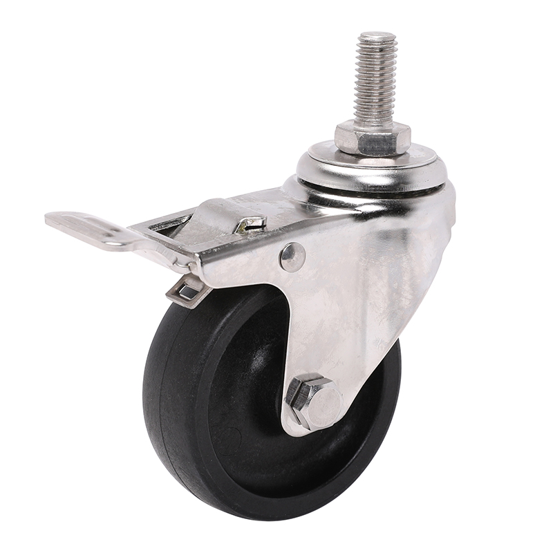 EDL Stainless Steel Light 3'' 70kg Threaded Brake PO Caster S34743L-S343-03
