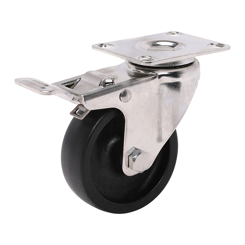 EDL Stainless Steel Light 3'' 70kg Plate Brake PO Caster S34723L-S343-03