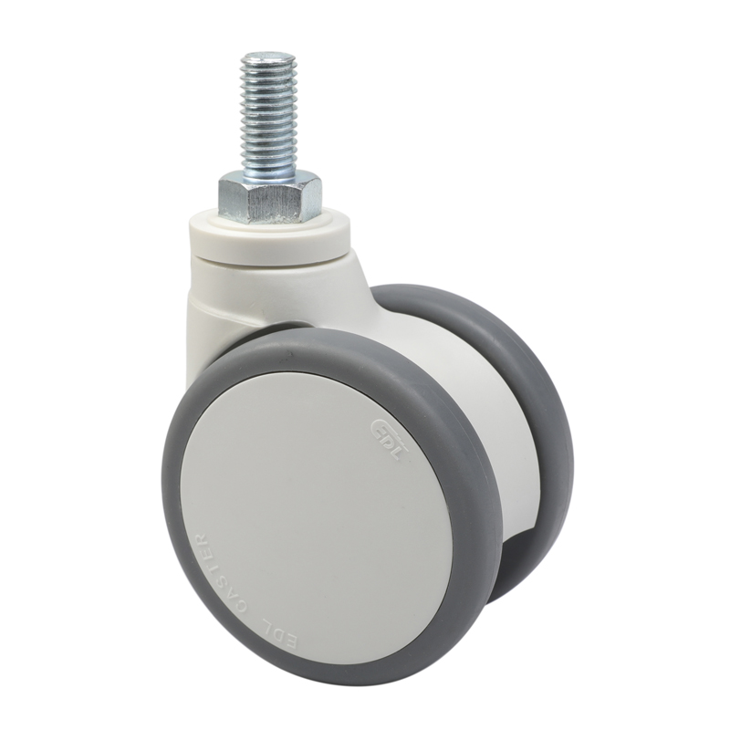 EDL Medical Using Twin-Wheels  3'' 80kg Threaded Swivel  TPE Caster E19033-57