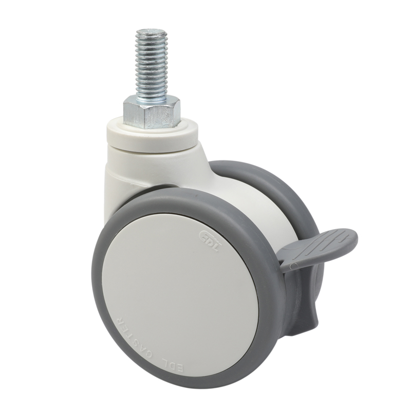 EDL Medical Using Twin-Wheels  3'' 80kg Threaded Brake  TPE CasterE19043H-57