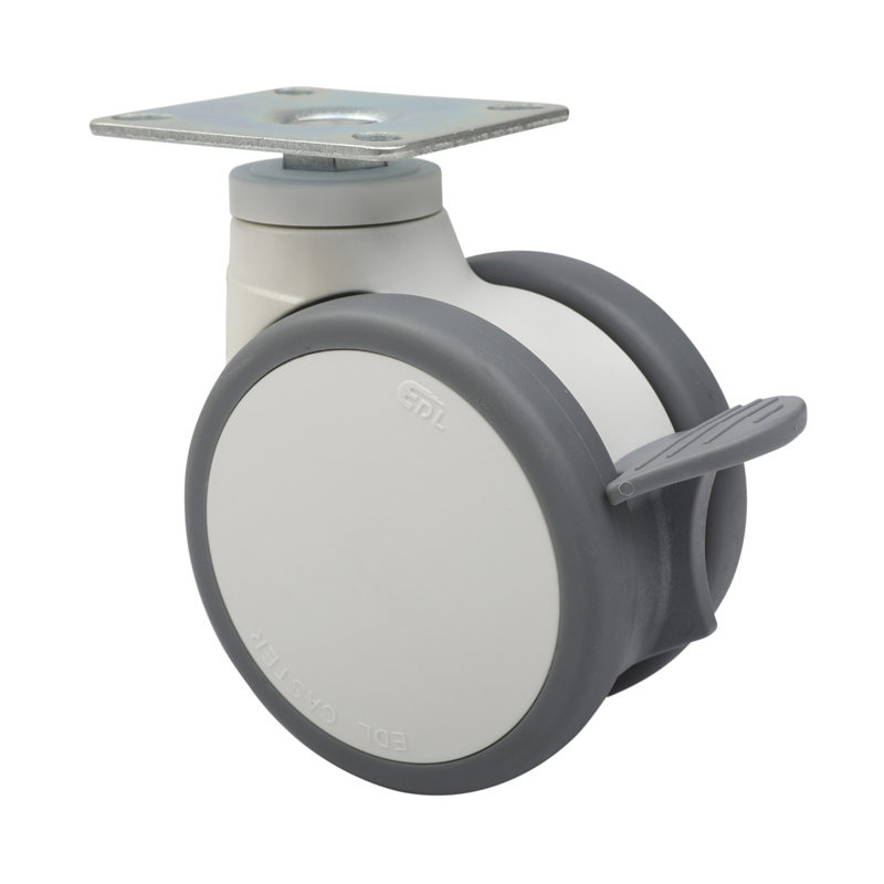 EDL Medical Using Twin-Wheels  4'' 100kg Plate Brake  TPE Caster E19024H-57