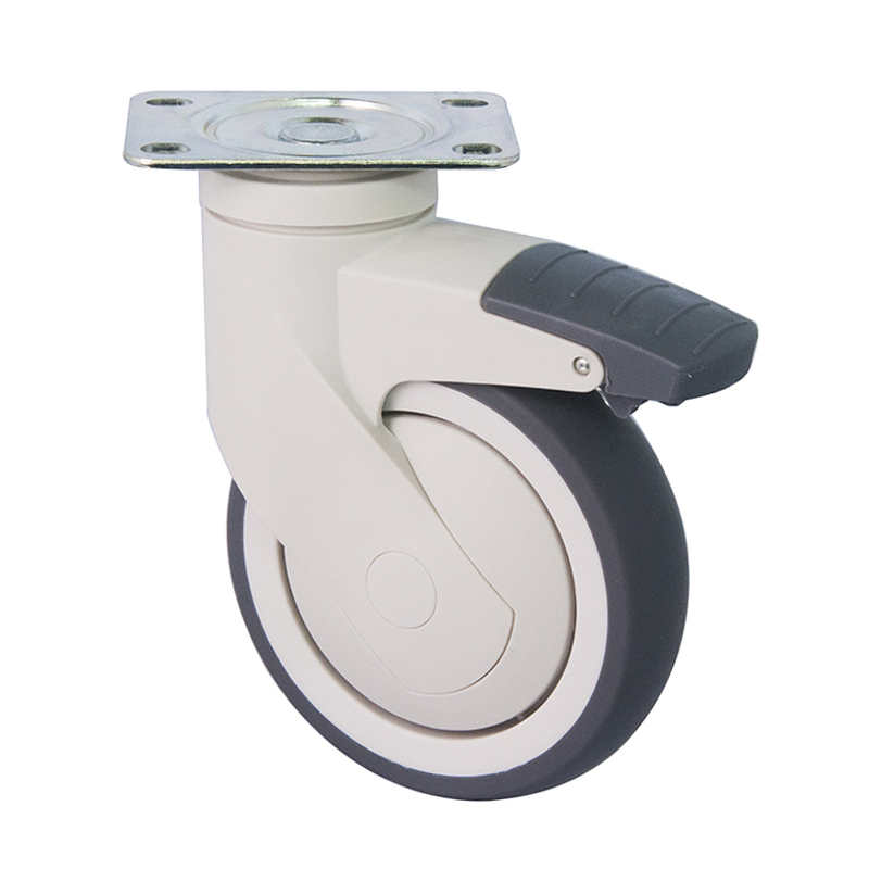 EDL Full Plastic Medium Duty 5'' Plate Brake 80kg TPE Caster E52025H-57