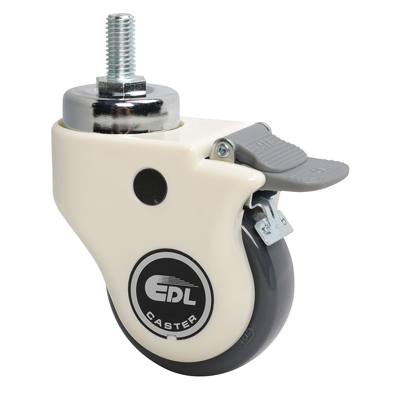 EDL 3'' 80kg Threaded Brake PU Medical Caster E37143H-E373-77