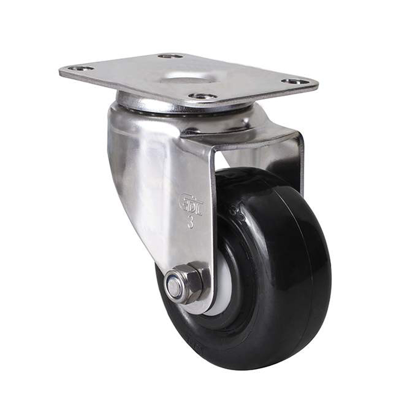 EDL Stainless Steel Medium 3'' 140kg Plate Swivel PU Caster S54713-S543-65