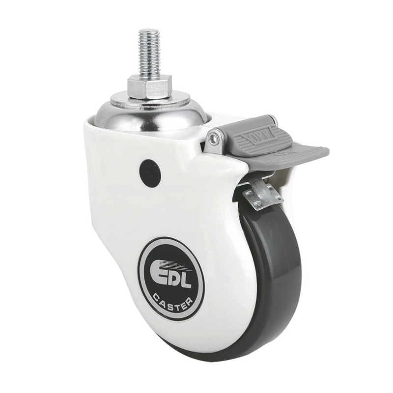EDL 4'' 130kg Threaded Brake PU Medical Caster E57144H-E574-77