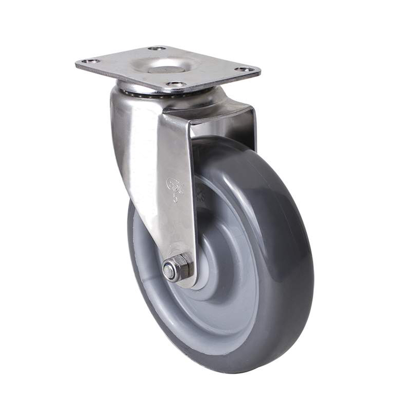 EDL Stainless Steel Medium 5'' 150kg Plate Swivel PU Caster S54715-S545-75