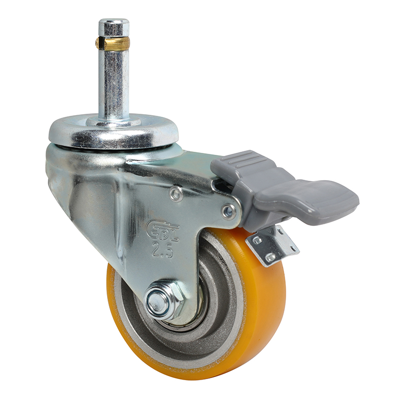 EDL Light 2.5'' 80kg Stem Brake PU Caster 361625H-3625-86A