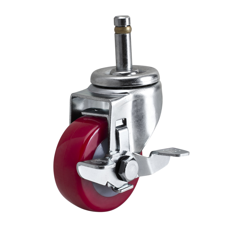 EDL Light 2.5'' 80kg Stem Side Wheel Brake PU Caster 361625C-3625-86/C