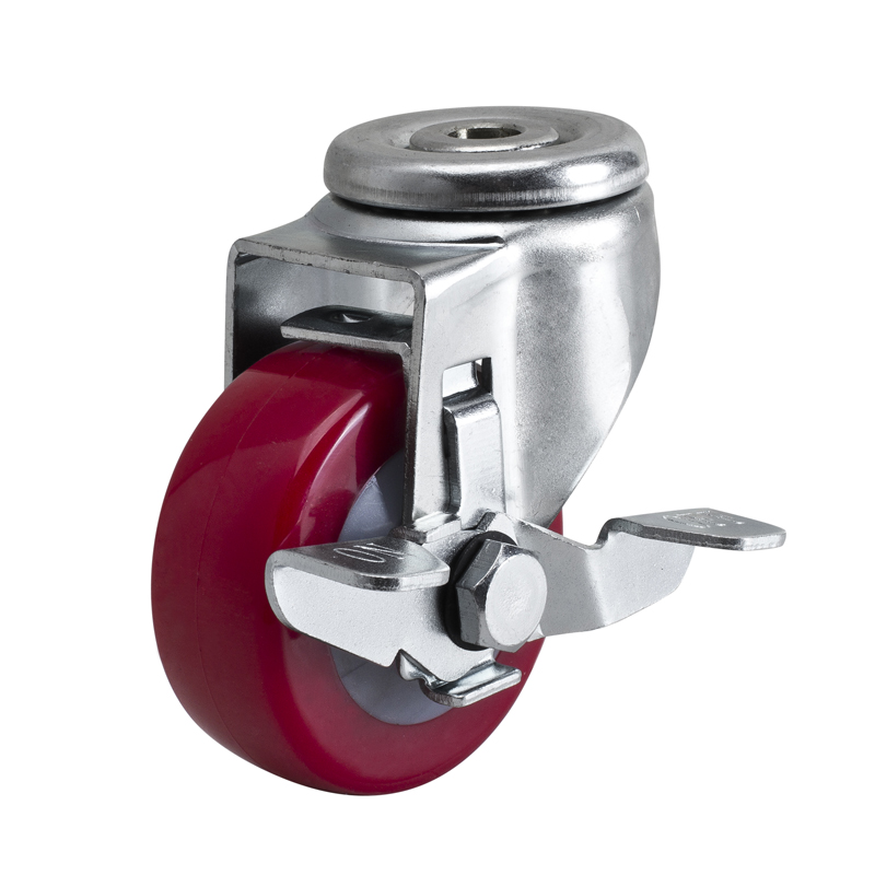 EDL Light 3'' 70kg Bolt Hole Side Wheel Brake TPU caster 36183C-363-84/C