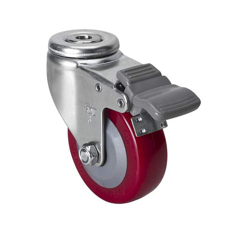 EDL Light 3'' 70kg Bolt Hole Plastic Dual Brake TPU caster 36183H-363-84