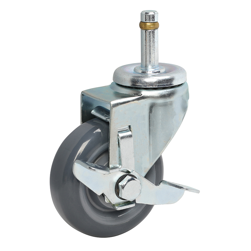 EDL Light 3'' 80kg Stem Side Wheel Brake PU caster 36163C-363-76/C