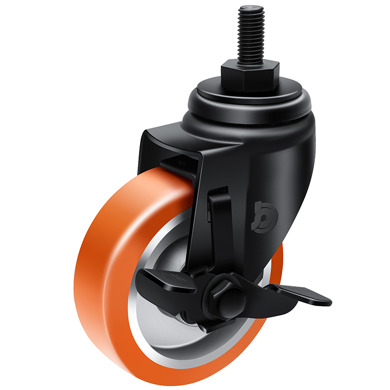 捷乐步 中型4英寸150Kg丝杆侧刹高弹性聚氨酯(TPU)脚轮 J50544C-H504-86A/C