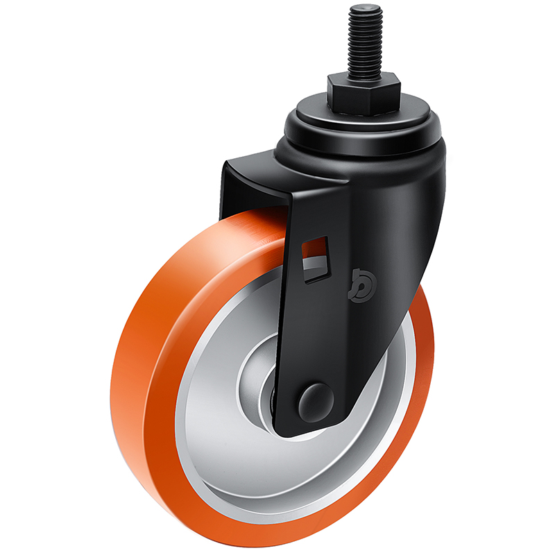 捷乐步 中型5英寸150Kg丝杆万向高弹性聚氨酯(TPU)脚轮 J50535-H505-86A