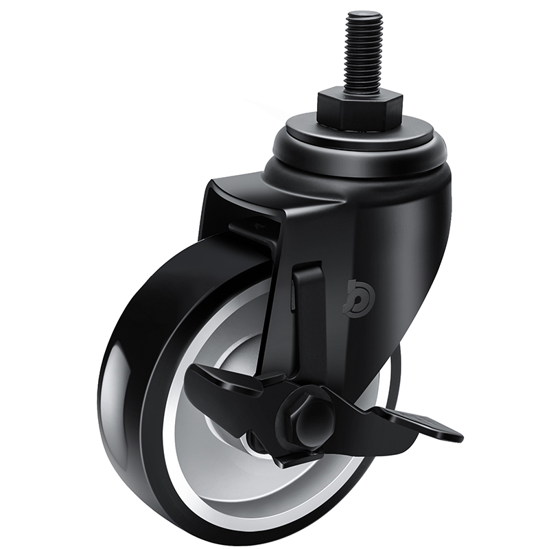 JARABO Antistatic Medium 4 110kg Threaded Side Wheel Brake TPU Caster J50544C-A504-86A/C